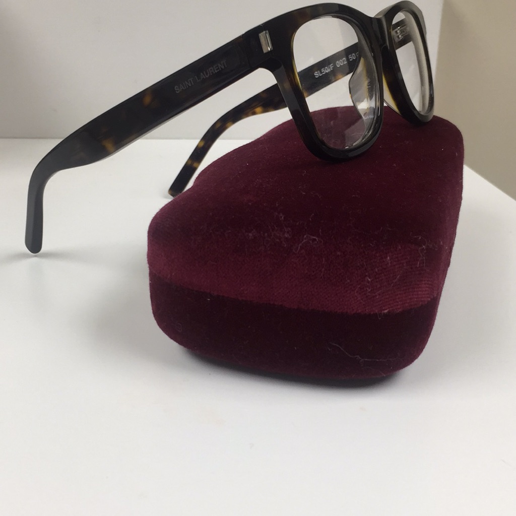 Saint Laurent Tortoise Optical Frames Clear Lenses